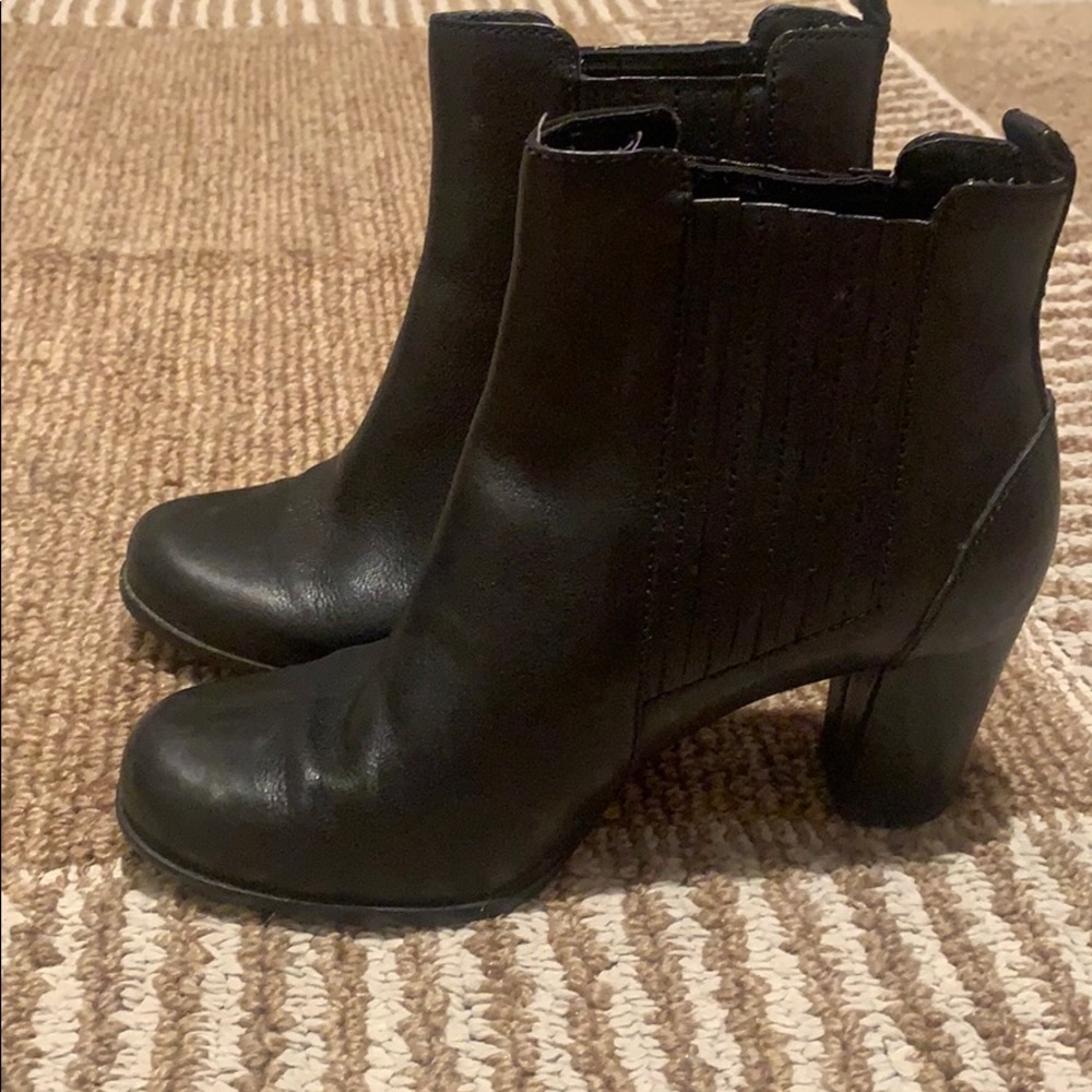 black heeled boots